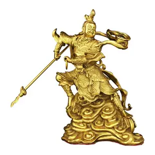 純黃銅哪吒擺件哪吒三太子銅像風水家居供奉神像工藝品裝飾品禮品