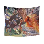 Flower Fairy God On Wall Tapestry Tapestries