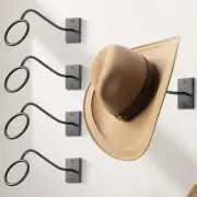 Cowboy Hat Rack Wall 4 Pack Holder Mount Western Rustic Metal Hanger Hooks Hats