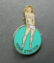 ARMY AIR FORCE NOSE ART PINUP HOME STRETCH GIRL LAPEL HAT PIN BADGE 1 INCH