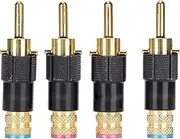 4PCS Banana Plugs, 24k Gold Plated Speaker Banana Plugs Connector Banana Clips Speaker for Audio and Video Receiver and Sound Systems