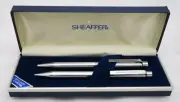 Sheaffer Targa 1000 Ballpoint & Pencil Set - Mirror Chrome Lined (NOS in Box)