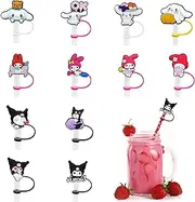 Stanley Cup Straw Cover - Pack of 12 Reusable Animal Straw Protective Caps, BPA-Free, Eco-Friendly, Perfect for Celebrations
