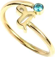 [OATIPHO] Zodiac Ring Adjustable Birthstone Ring Oprn Crystal Rings Stainless Steel Rings for Women Virgo Gemstone Promise Rings for Couples Open Ring Jewelry Man To Open Pointer Zircon