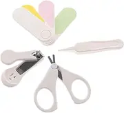 Beatifufu 1Set Nail Clipper Kit for Newborns Ergonomic Grooming Set Safe Manicure Tools for Nail Care Includes Scissors Tweezer Clipper File for Boys