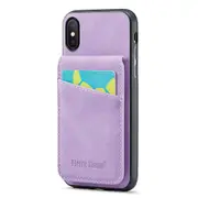 FIERRE SHANN For iPhone X/XS 5.8 inch Texture Phone Cover PU Leather+TPU Card Slot Case