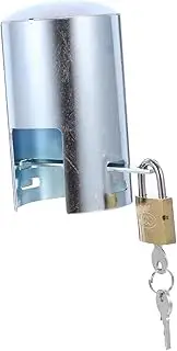 ANDRESLAD 1 Set Lock Garden Outside Water Spigot Lock Outdoor Key Anti-Theft System Spigot Lock -Proof Protection Cover Protective Cover for Valves Silver Iron