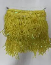 SEQUINS FRINGE 7 INCH SOLD BY 1 YARD YELLOW