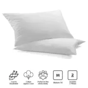 Pack of 2 Royal Comfort Goose Feather Pillow Twin Pack 1000GSM