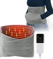 Wearable Heater Pad with Hand Warmer Pocket,Yakiter Heating Belt for Back Pain,10 Heating Levels and 4 Timer,Heating Pad for Cramps Neck Abdominal Shoulder, Machine Washable,30 * 60cm