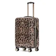 Tosca Leopard Print 25" Checked Trolley Travel Luggage Suitcase 65x40x30cm