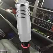 Gear Shift Knob, Car Gear Shift Shifter Knob Universal Auto Stick Head Handle Lever Automobile Manual Gear Shift Knob Head Metal with 3 Plastic Adapters 8mm 10mm 12mm (Ti Color)
