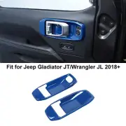 2X Car Inner Door Handle Bowl Cover Trim Decor Shell For Jeep Wrangler JL JT 18+ (for: Jeep)