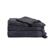 4pc Canningvale Capri Rib Cotton Bath/Hand Towel/Face Washer Set - Slate