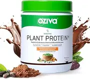 O.Ziva Bioactive Plant Protein (Chocolate), 1kg | 25g Protein,5.5 BCAA| Pea Isolate| Plant based Protein Powder for Women & Men | Essential Amino Acids| Vegan Protein supplement, Clean, Sugar free (Value Pack 1Kg, Chocolate)