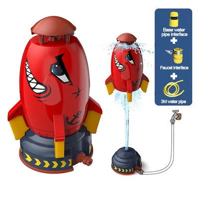 Space Rocket Shower Toy Sprinkler Children Spinning Flying Rocket Kids Outdoor W