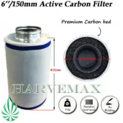 6inch Hydroponics Active Carbon Filter Grow Tent Ventilation Air Remove 8kg