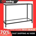 Console Table Tempered Glass Black 100x35x75 cm Stylish Storage 2835