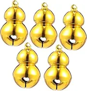 5pcs Gourd Bell Lost Dog Bells Dog Collar Jingle Holiday Wreath Bells Jingle Bell Dog Collar Earring Bell Charms Collars for Puppies Tree Hanging Ornaments Copper Golden