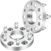 2x 1" thick silver wheel spacers 6x5.5 12x1.25 studs For Nissan Armada Titan