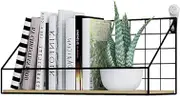 Wall Mounted Metal Wire Floating Shelves for Home Decor - Modern Storage Shelf for Living Room & Bathroom -
