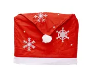 C369 2PCS Christmas Snowflake Chair Cover Cartoon Stool Cover Christmas Big Hat Chair Cover Home Decoration