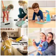 Kids Cleaning Set Funny Toddler Broom Set for Housekeeping Educational jeYkA