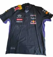 Daniel Ricciardo INFINITI RED BULL RACING TShirt Polo Hand Signed Pepe Jeans