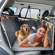 ANOSOSPECIAL Back Seat Extender,Waterproof Dog Car Seat Cover,Camping Pet Hammock Travel Bed,Easy Clean for Car SUV Truck (Black)