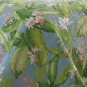 NEW! ~ COZY TROPICAL COASTAL BLUE PINK GREEN PALM LEAF TREE BEACH SOFT QUILT SET