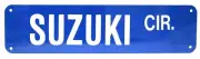Suzuki Motorcycle Street Sign Novelty Aluminum Metal Man Cave Blue New Vintage