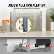 Retractable Mesh Baby Gate, 0.87m Tall, Extends to 1.5m for Kids & Pets, Gray