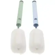 2 Pcs Long Bottle Brush Sponge Material Internal Surface Cleaner