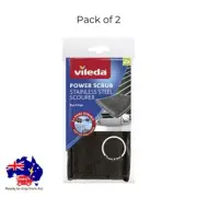 Vileda Power Scrub Scourer Stainless Steel 2 Pack Bulk Value