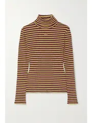 [Wales Bonner] Wales Bonner - Sonic Striped Ribbed Stretch-jersey Turtleneck Top - Yellow - small small Yellow