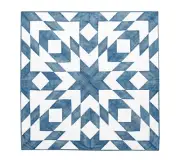 NEW Pottery Barn Cooper Geometric Quilted Table Throw Cloth Runner 50x50 Square