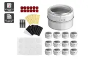 NNEKG Magnetic Spice Tins with Wall Plate Racks (12 Piece)
