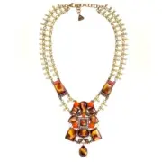 SILPADA KR STUNNING VINTAGE BIB STYLE STATEMENT NECKLACE IN BRASS - NEW