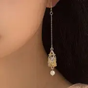 Faux Pearl Drop Earring / Clip-On Earring Sterling Silver Gold Plating - Hook Earring - 1 Pair - As Shown In Figure - One Size