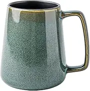 Large Ceramic Coffee Mug 26 Ounces Ideal for Coffee Tea and Hot Cocoa with Easy Grip Handle Unique Gradient Green Design Dishwasher Microwave Safe