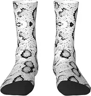 [EdWal] Soft snake skin black and white print Moisture Wicking Socks Sports Socks for Men and Women Warm thermal Boot Hiking Socks
