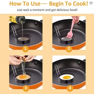 烹飪圓形煎蛋環 不鏽鋼圓形煎蛋肉餅模具 不粘煎蛋器DIY煎蛋模型 3個裝