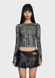 [THE KRIPT] Noir Mesh Top