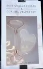 Rose Quartz Jade Roller & Gua Sha Face Body Therapy Massager Stone Deluxe Set