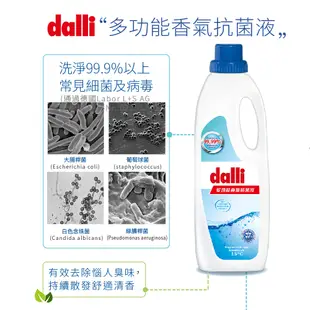 【Dalli德國達麗】洗淨抗菌組-全效去漬超濃縮酵素洗衣精1.1L*2+多功能香氛洗衣抗菌液1L*2