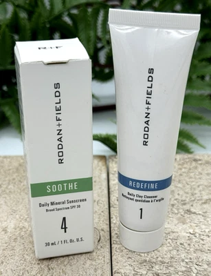 Rodan + Fields Soothe Step 4 Mineral Sunscreen SPF 30 + Redefine Clay Cleanser