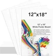 12" x 18" Poster Board White Poster Board Paper Bulk 250 GSM Thickness Vision Boards Smart Poster Board for Drawing School Arts Craft Projects Presentations Scrapbooking Blank Graphic Display (25)