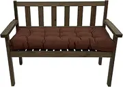 Waterproof Outdoor Bench Cushion with Ties, Tufted Design for Stress Relief, All-Weather Patio & Garden Furniture Padding, Durable Polyester Fabric for Indoor/Outdoor Use(Dark Brown)