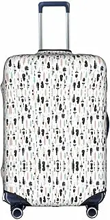 [FSCEV] Feather. Trolley Suitcase Protective Cover Business Travel Luggage Protector Fashion 18-32 Inches, White, S