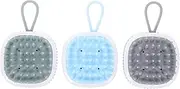 EXAOMBLE 3Pcs Silicone Scalp Care Brush Deep Cleaning Shower Scrubber for Scalp Massage Comfortable Hair Washing Tool Mixed Colors for Dandruff Removal and Relaxation